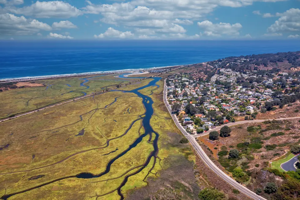 Aerial frame from a property video tour over San Diego