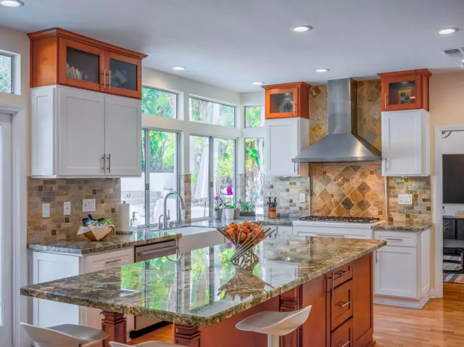 A kitchen interior photographed with bracketed HDR exposures
